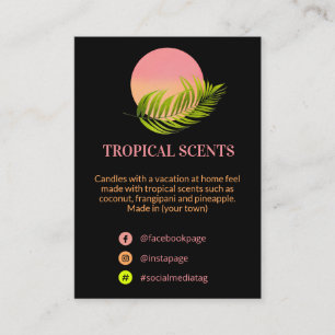 Modern Tropical Black Neon Candle Product Line Bus Visitkort