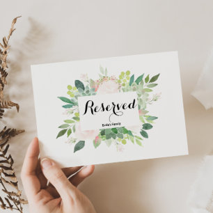 Modern Tropical Blommigt Reserved Sign
