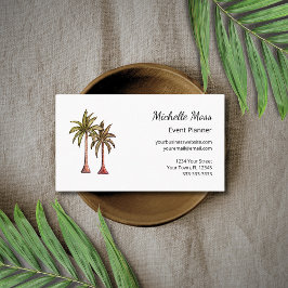 Modern Tropical Boho Palm Trees Event Planner  Visitkort