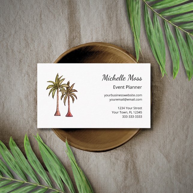 Modern Tropical Boho Palm Trees Event Planner  Visitkort (Skapare uppladdad)