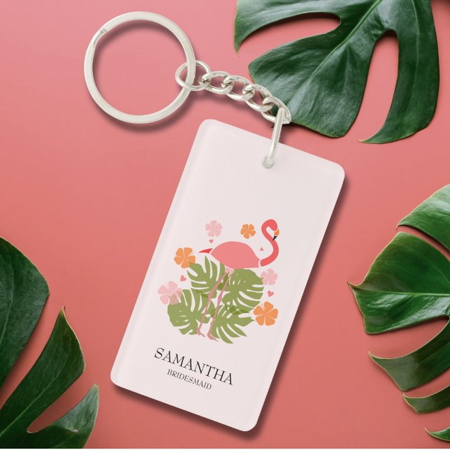 Modern Tropical Bridesmaid Rosa Flamingo (Skapare uppladdad)