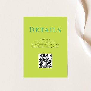 Modern Tropical Bröllop-informationskort med QR-ko Tilläggskort