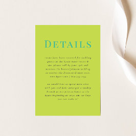 Modern Tropical Bröllop-informationskort Tilläggskort