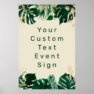 Modern Tropical Custom Text Large Wedding Sign Poster