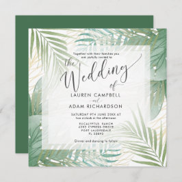 Modern Tropical Destination Wedding Inbjudningar