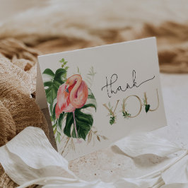 Modern Tropical Flamingo Baby Shower eller Birthda Tack Kort
