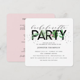 Modern Tropical  Flamingo Bachelorette Inbjudningar