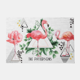 Modern Tropical Flamingo Geometric Family Namn