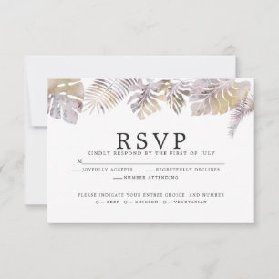 Modern Tropical Foliage Mauve Guld OSA Kort