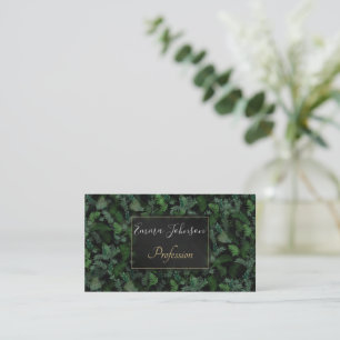 Modern Tropical Greenery Black Grönt Foliage Visitkort