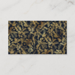 Modern Tropical Greenery Blue Guld Foliage Visitkort