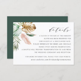 Modern Tropical Guld Handflatan Greenery-informati Inbjudningar