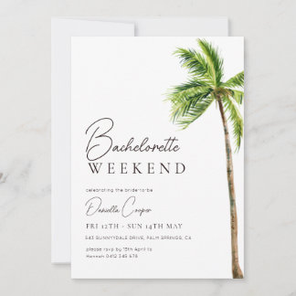 Modern Tropical Handflatan Bachelorette Helg Inbjudningar