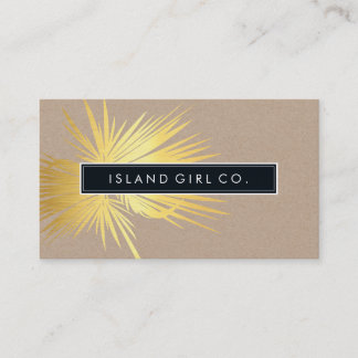 MODERN TROPICAL HANDFLATAN FRONDS logotyp trendig  Visitkort