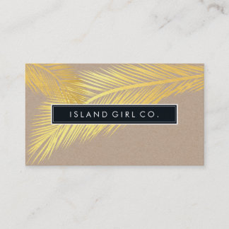 MODERN TROPICAL HANDFLATAN FRONDS logotyp trendig Visitkort