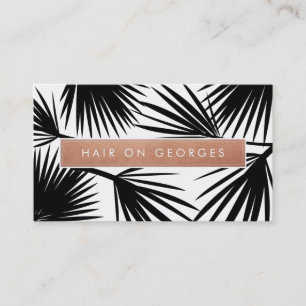 MODERN TROPICAL HANDFLATAN LÖV logotyp trendig ro Visitkort