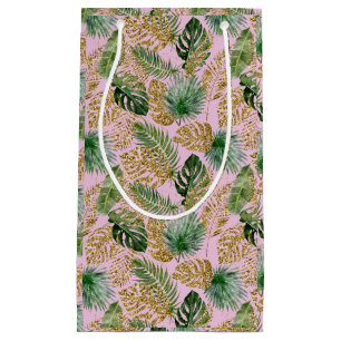 Modern Tropical Handflatan Lövs Monstera Guld Glit