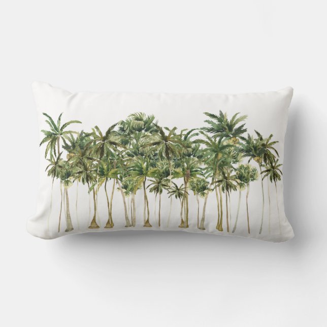 Modern Tropical Handflatan Träd Lumbarkudde (Framsida)