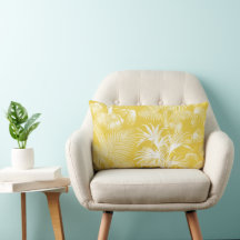 Modern Tropical Handflatan Träd White på Gult