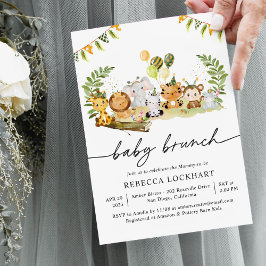 Modern Tropical Jungle Safari Baby Brunch Inbjudningar