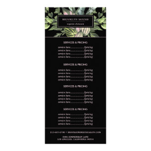 Modern Tropical Löv Logotyp   Prissättning Reklamkort
