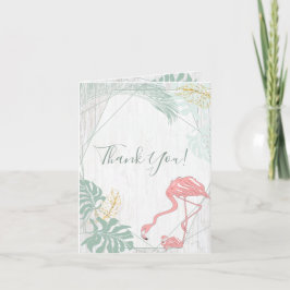 Modern Tropical Löv Rosa Flamingo Tack Kort