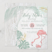 Modern Tropical Lövs Rosa Flamingo Baby Shower