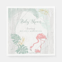 Modern Tropical Lövs Rosa Flamingo Baby Shower