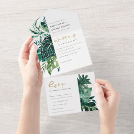 MODERN TROPICAL MONSTERA FOLIAGE GRÖNT WATERCOLOR