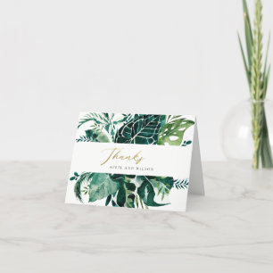 MODERN TROPICAL MONSTERA GRÖNT FOLIAGE BRÖLLOP THA TACK KORT