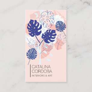 Modern Tropical Monstera Löv Mönster Designer III Visitkort