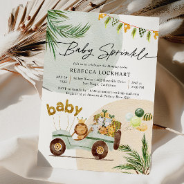 Modern Tropical Party Baby djur Baby Sprinkle Inbjudningar