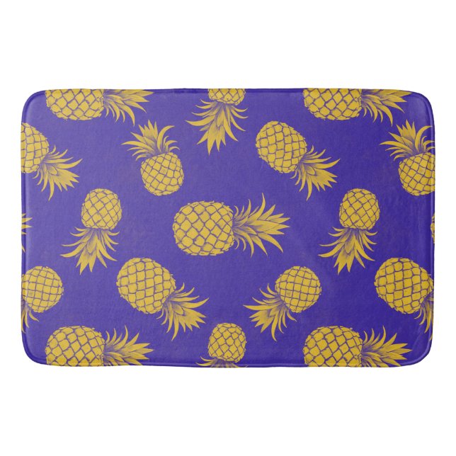 Modern Tropical Pineapple Watercolor Badrumsmatta (Framsidan)