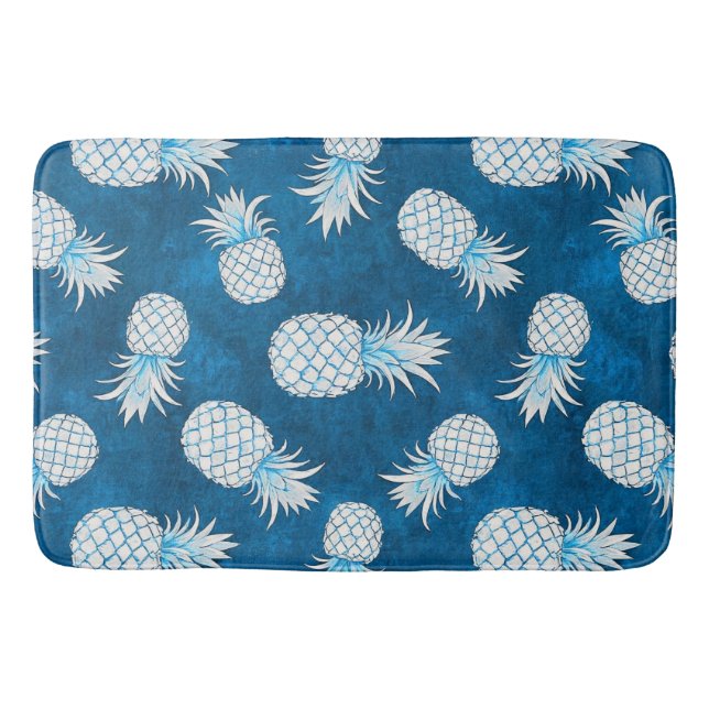 Modern Tropical Pineapple Watercolor Badrumsmatta (Framsidan)