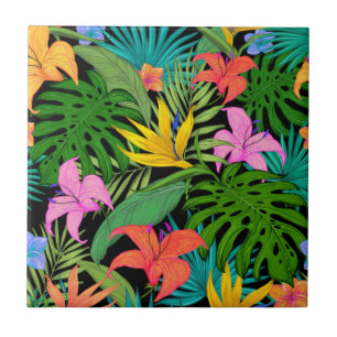 Modern Tropical Plant Mönster Kakelplatta