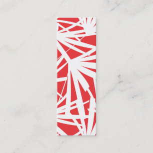 Modern Tropical Red Handflatan Löv Mönster Mini Visitkort