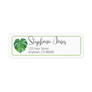 Modern Tropical Return Address Label Returadress Etikett