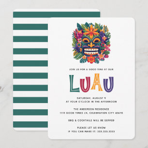 Modern Tropical Tiki Luau Cocktail Party sommar Inbjudningar