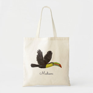 Modern Tropical Toucan Bird Personlig Script Tygkasse
