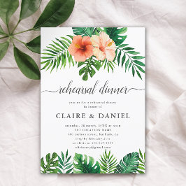 Modern Tropical Watercolor Blommigt Rehearsal Dinn Inbjudningar