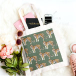 Modern Tropical Watercolor Tigers Vild Mönster Tygkasse<br><div class="desc">Modern Tropical Watercolor Tigers Vild Mönster</div>