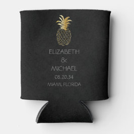 Modern tropisk ananas Bröllop Black Guld