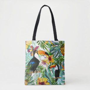 Modern tropisk ananas för Toucan paradishandflata Tygkasse