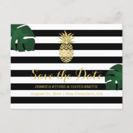 Modern Tropisk Ananas Hawaiiansk Spara Datum Meddelande Vykort