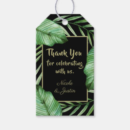 Modern tropisk blomma Bröllop Tack Presentetikett