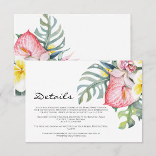 Modern Tropisk Blommig Hawaii Bröllop Tilläggskort