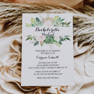 Modern tropisk Blommigt Bachelorette Inbjudningar