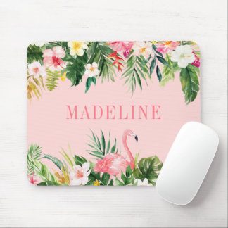 Modern tropisk Blommigt med fasjoniserande vattenf Musmatta