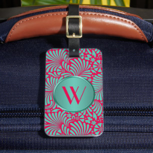 Modern tropisk Blommigt Monogrammed Bagagebricka