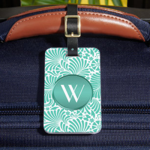 Modern tropisk Blommigt Monogrammed Bagagebricka